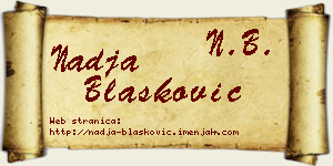 Nadja Blašković vizit kartica